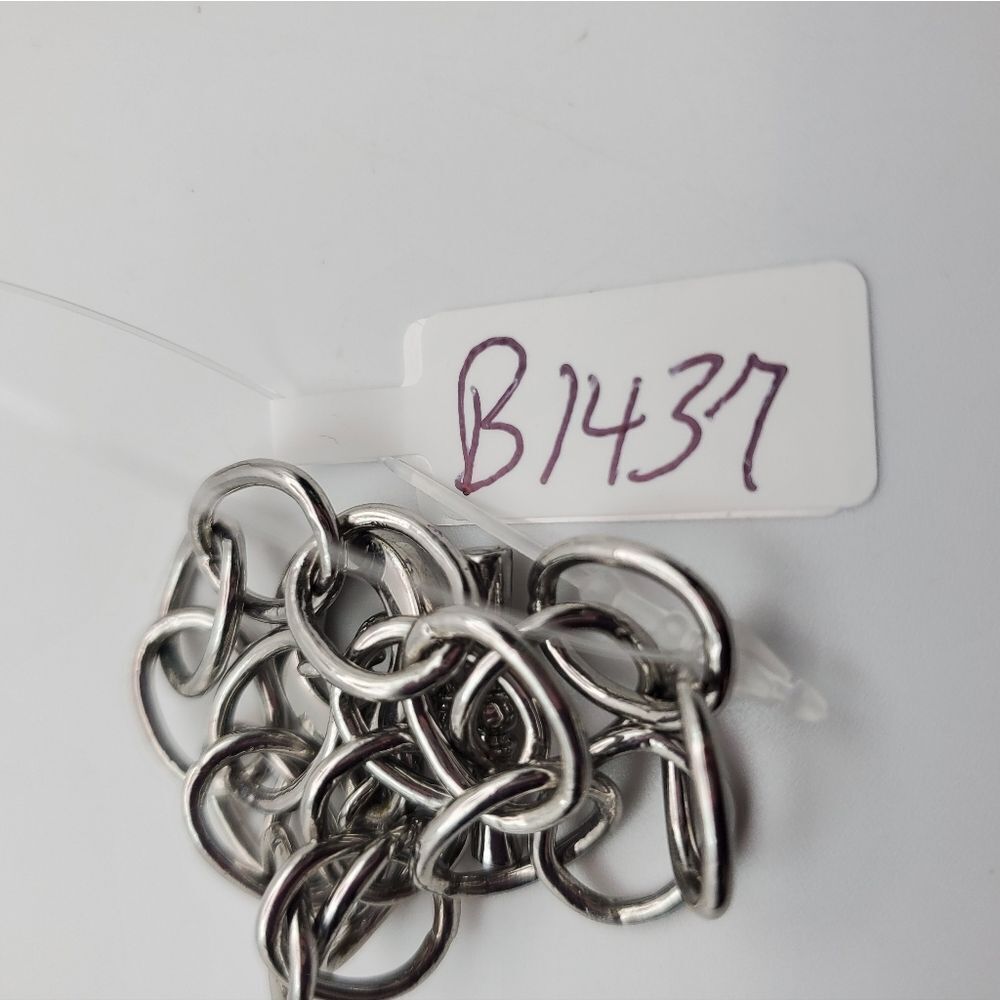 Silver round link bracelet toggle clasp closure B1437 masucline or feminine - Picture 3 of 3